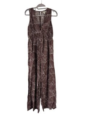 Target - Brown and White Patterned Sleeveless Jumpsuit - Size S